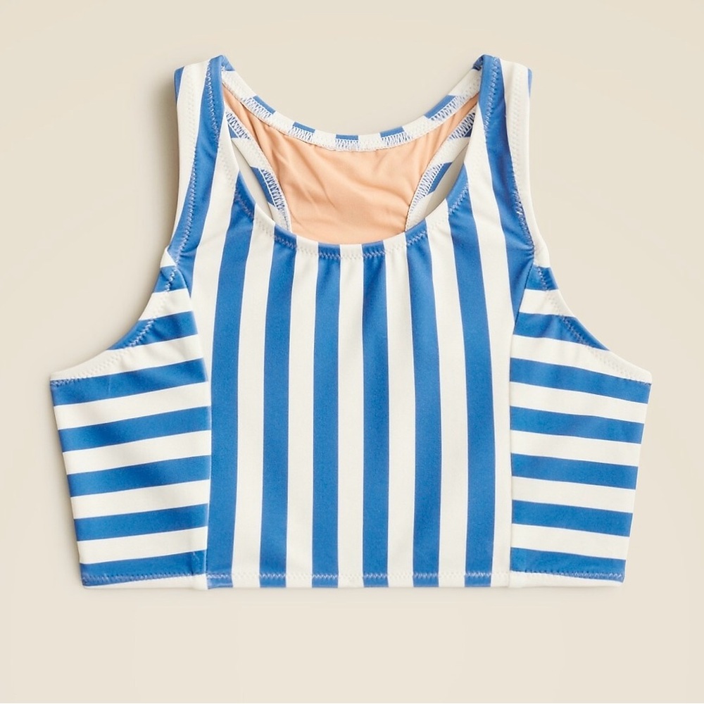 J. Crew Girls' paneled swimsuit top with UPF 50+